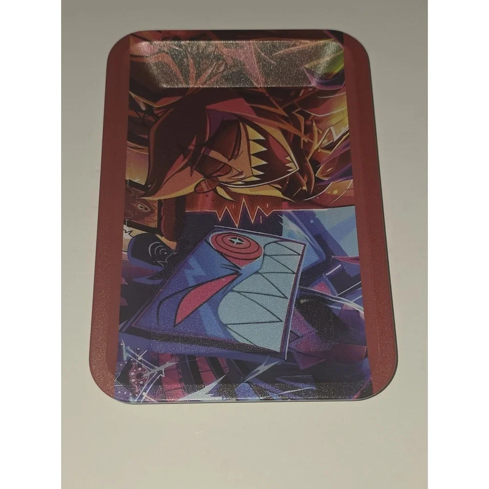 Alastor x Vox Small Metal‎ Rolling Tray 7x5 Hazbin Hotel Utility Tin Valet Tray
